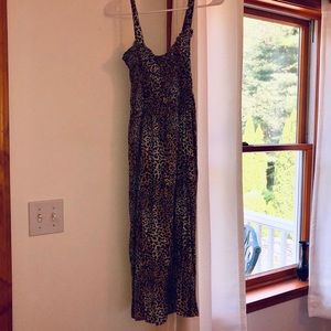 Animal Print Midi Scrunch Dress